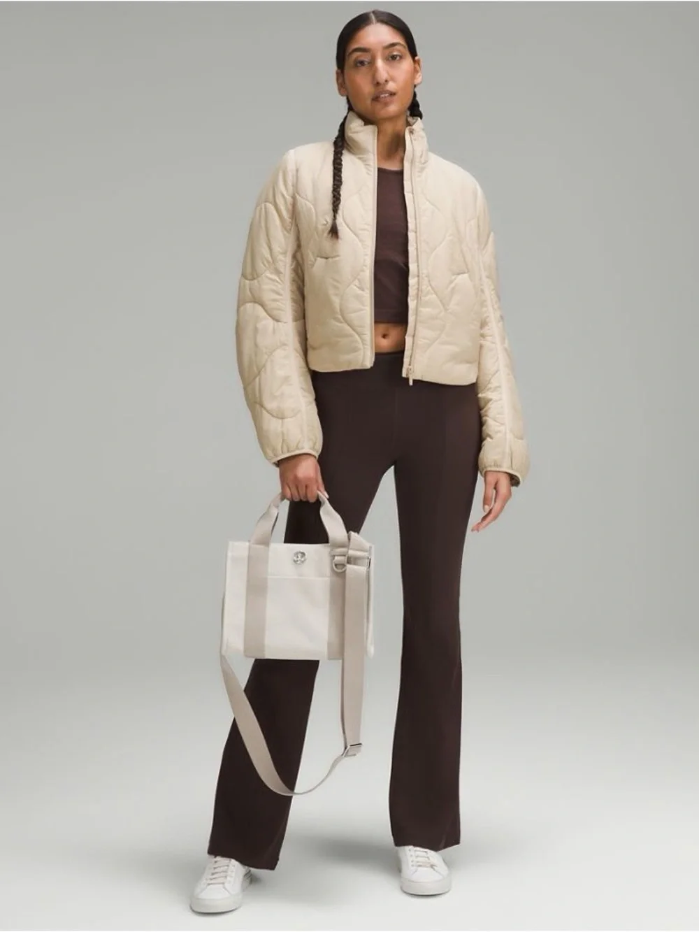 NWT Lululemon Two-Tone Canvas Mini Tote Bag 4.5L Mojave tan light ivory